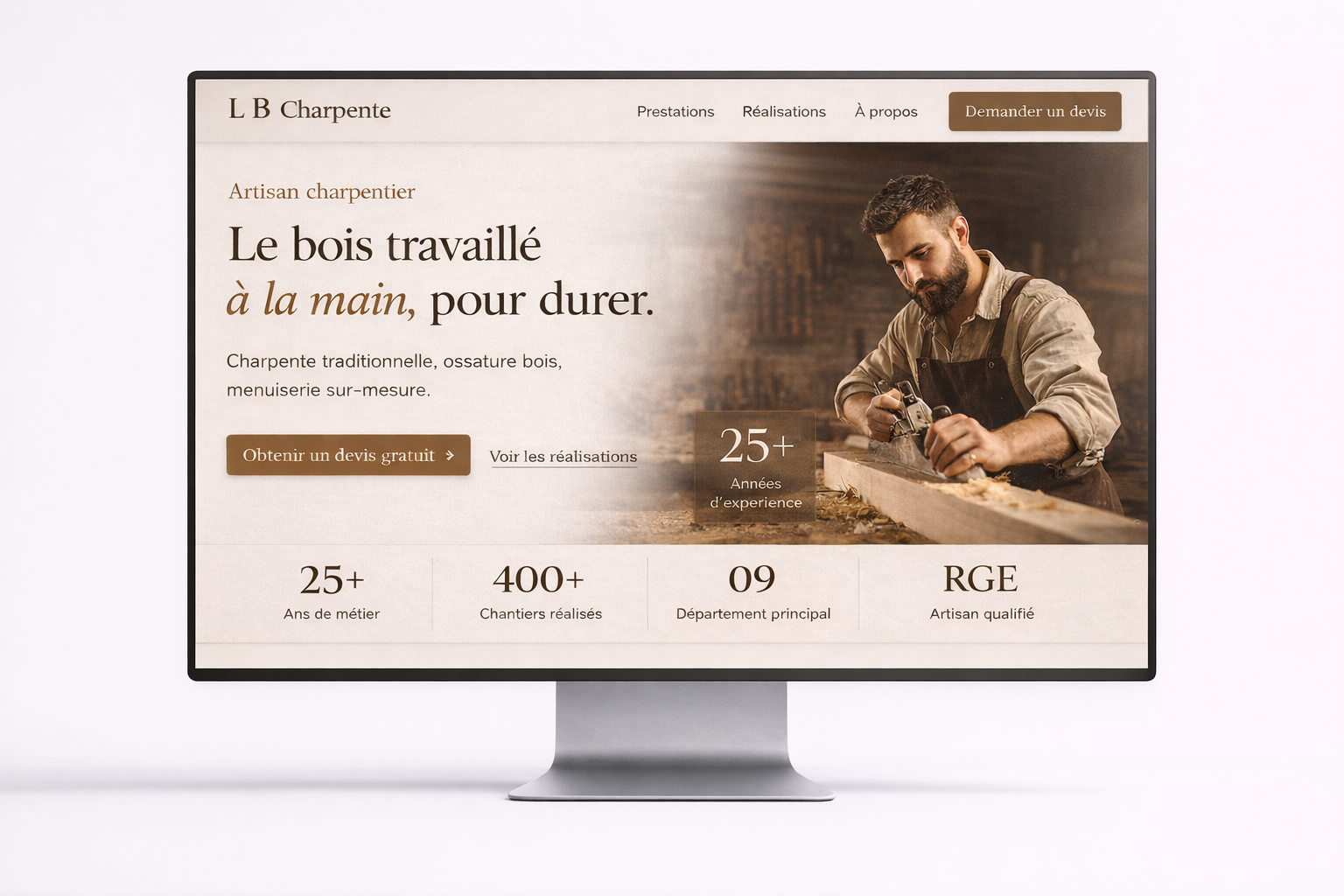 Exemple de site professionnel Sitezia